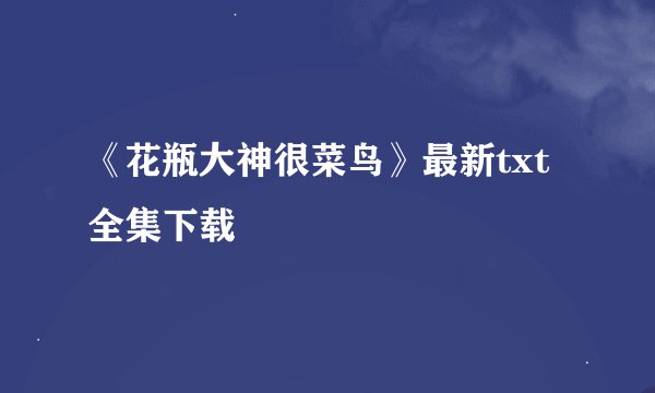 《花瓶大神很菜鸟》最新txt全集下载