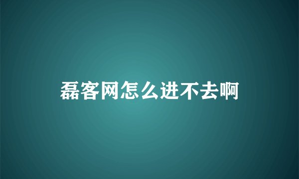 磊客网怎么进不去啊