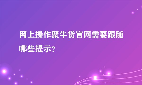网上操作聚牛货官网需要跟随哪些提示？