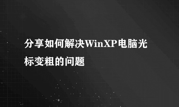 分享如何解决WinXP电脑光标变粗的问题