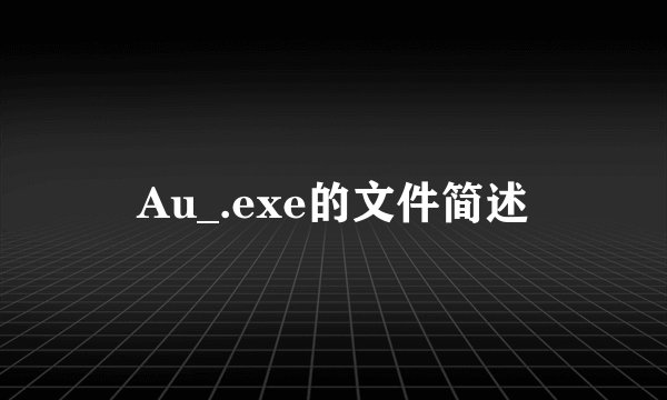 Au_.exe的文件简述