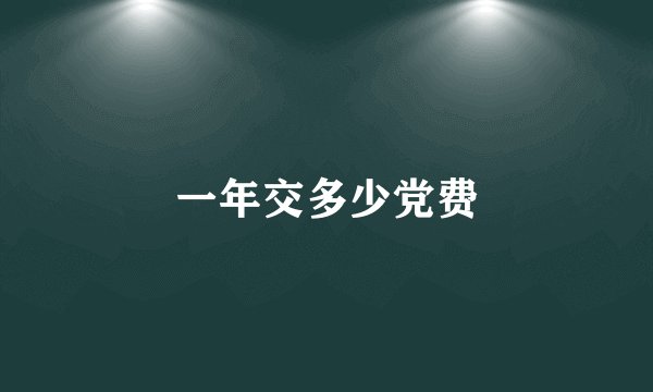 一年交多少党费