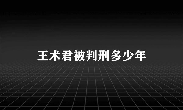 王术君被判刑多少年