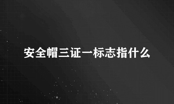 安全帽三证一标志指什么
