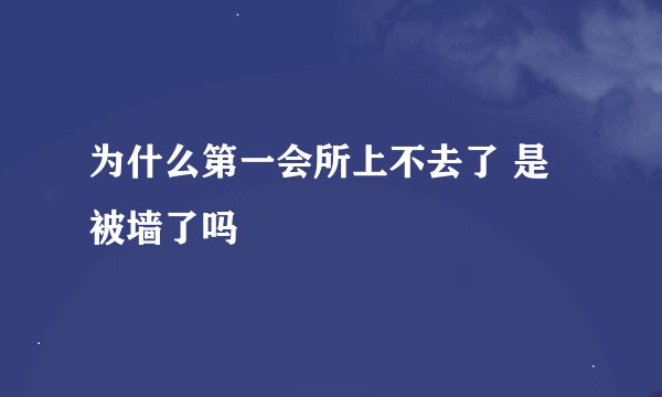 为什么第一会所上不去了 是被墙了吗