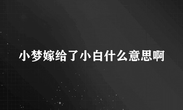 小梦嫁给了小白什么意思啊