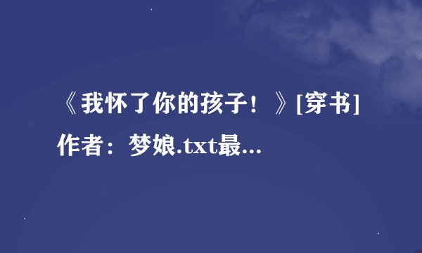 《我怀了你的孩子！》[穿书] 作者：梦娘.txt最新章节/全集txt免费下载