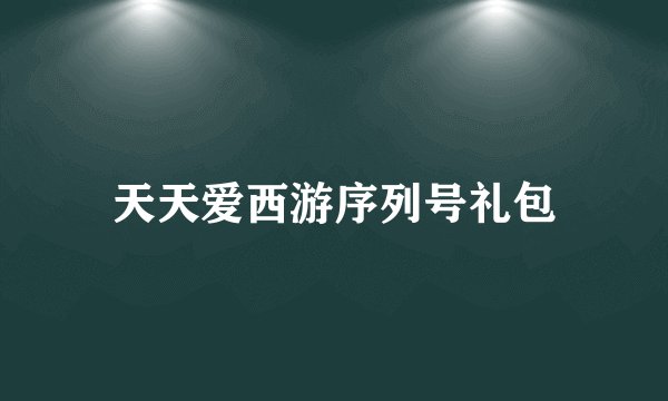 天天爱西游序列号礼包