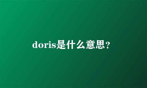 doris是什么意思？