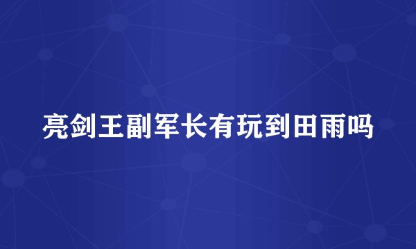 亮剑王副军长有玩到田雨吗