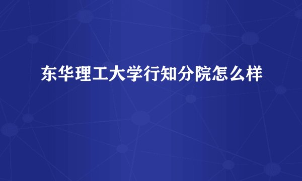 东华理工大学行知分院怎么样