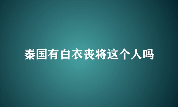 秦国有白衣丧将这个人吗