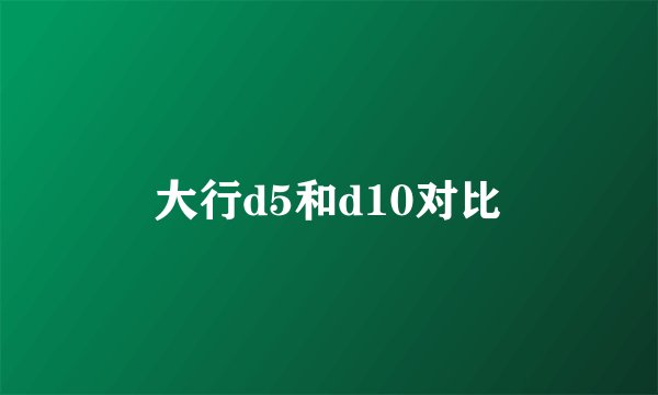 大行d5和d10对比