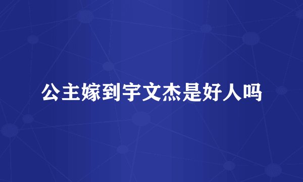 公主嫁到宇文杰是好人吗