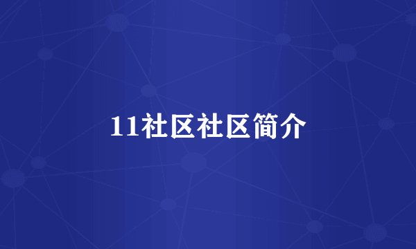 11社区社区简介