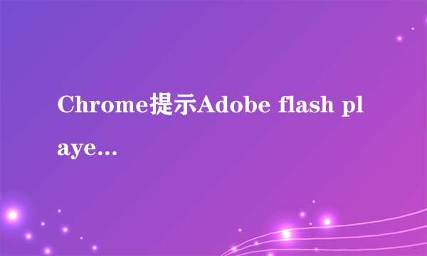 Chrome提示Adobe flash player已过期解决办法