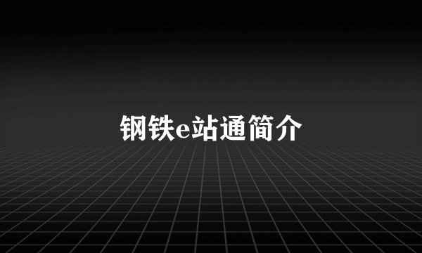 钢铁e站通简介