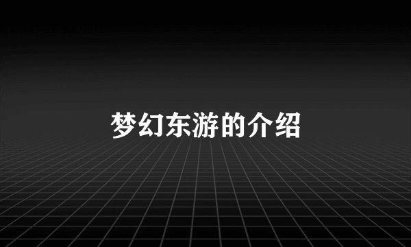 梦幻东游的介绍
