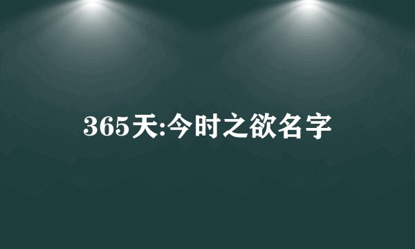 365天:今时之欲名字