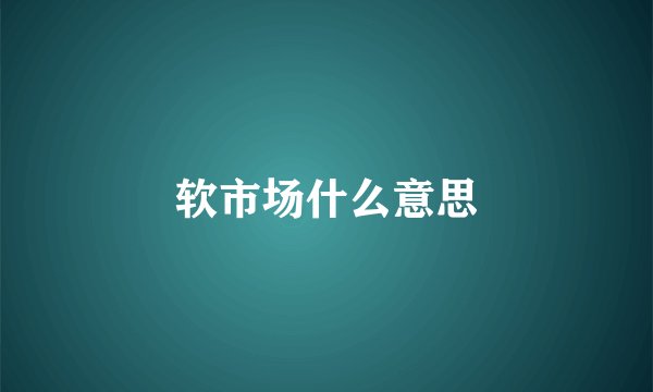 软市场什么意思