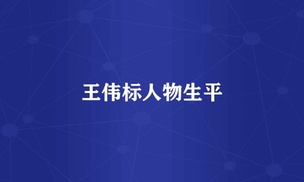王伟标人物生平