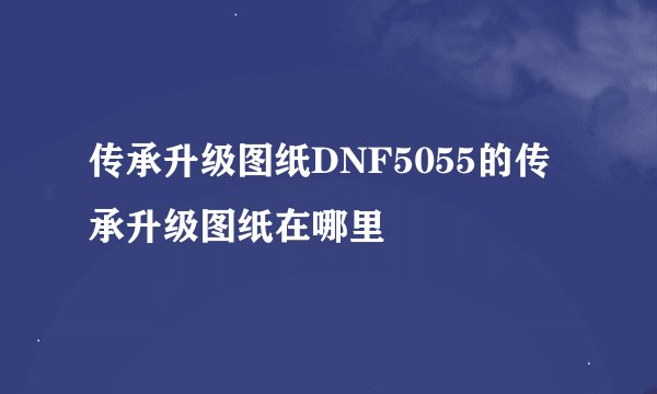 传承升级图纸DNF5055的传承升级图纸在哪里
