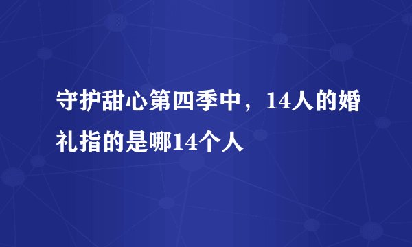 守护甜心第四季中，14人的婚礼指的是哪14个人
