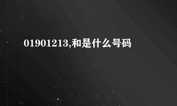 01901213,和是什么号码