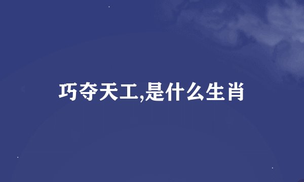 巧夺天工,是什么生肖