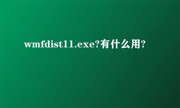 wmfdist11.exe?有什么用?
