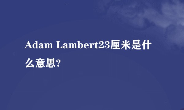 Adam Lambert23厘米是什么意思?