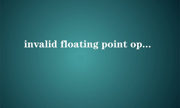 invalid floating point operation是什么？