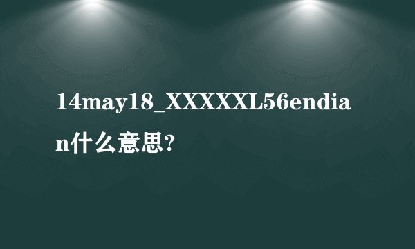 14may18_XXXXXL56endian什么意思?