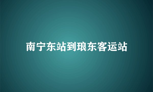 南宁东站到琅东客运站