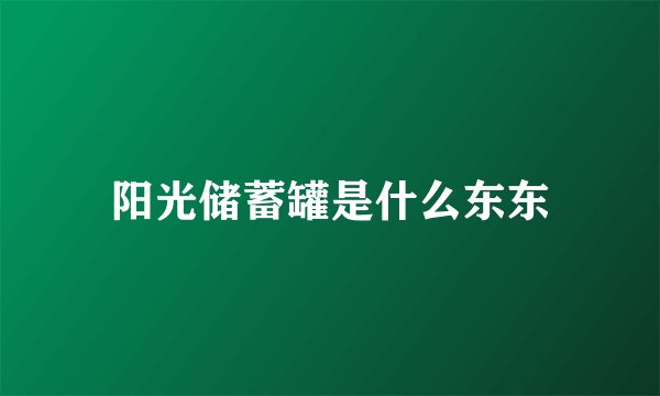 阳光储蓄罐是什么东东