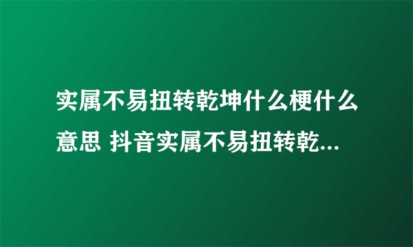 实属不易扭转乾坤什么梗什么意思 抖音实属不易扭转乾坤壁纸图片介绍