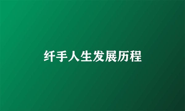 纤手人生发展历程