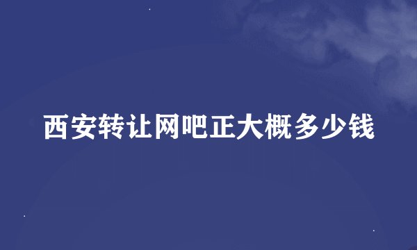 西安转让网吧正大概多少钱