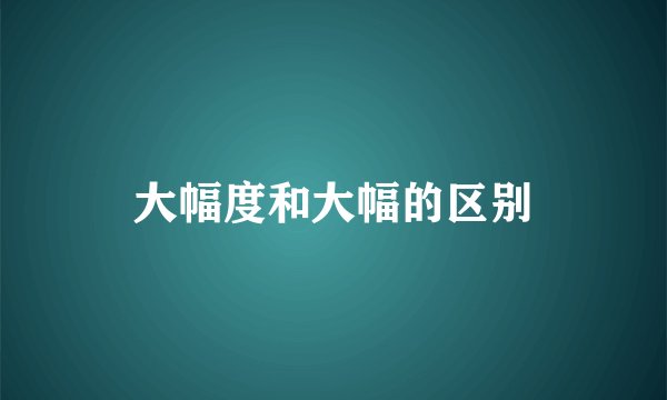 大幅度和大幅的区别