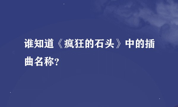 谁知道《疯狂的石头》中的插曲名称？