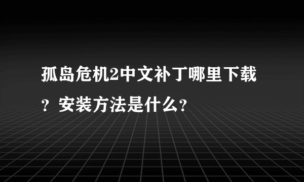 孤岛危机2中文补丁哪里下载？安装方法是什么？