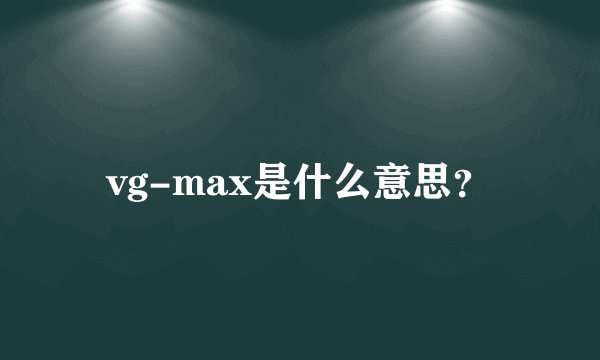 vg-max是什么意思？