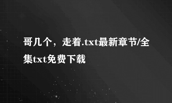 哥几个，走着.txt最新章节/全集txt免费下载