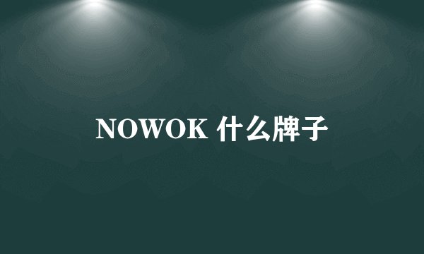 NOWOK 什么牌子