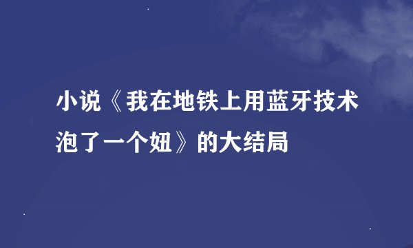 小说《我在地铁上用蓝牙技术泡了一个妞》的大结局