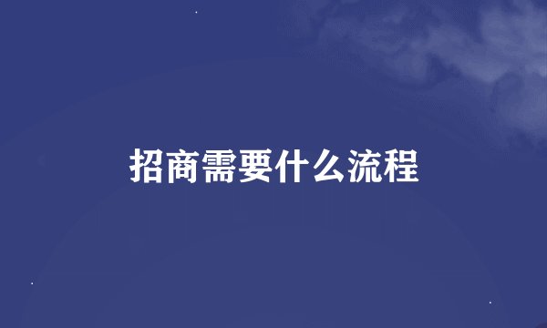 招商需要什么流程