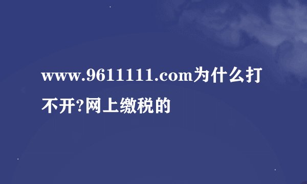 www.9611111.com为什么打不开?网上缴税的