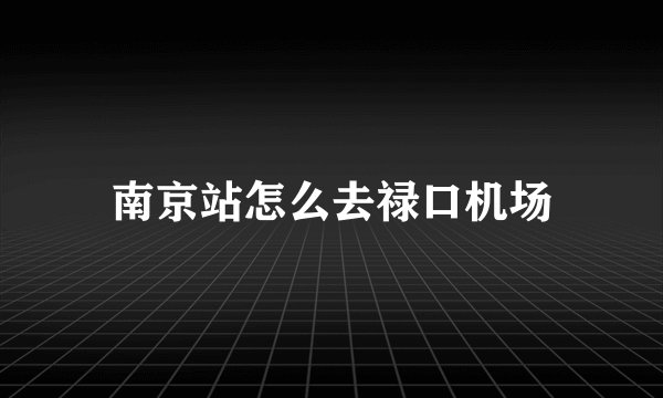 南京站怎么去禄口机场