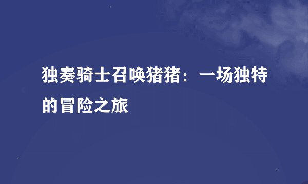 独奏骑士召唤猪猪：一场独特的冒险之旅