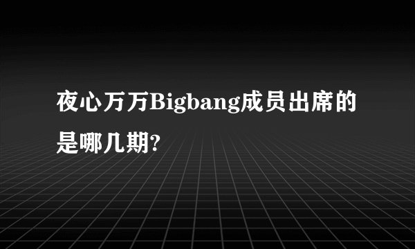 夜心万万Bigbang成员出席的是哪几期?